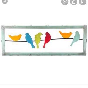 Multi-Color Birds On Wire Metal Wall Decor